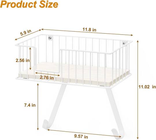 NEX™ Wall Mounted Ironing Board Hanger for T-Leg with Storage Basket